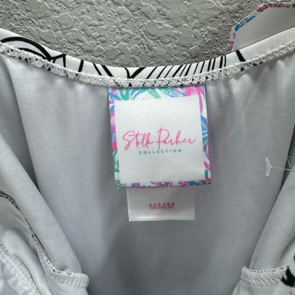 Stella Parker Swimsuit Women's Size M Black White Floral One Piece Vaca New - Picture 5 of 5